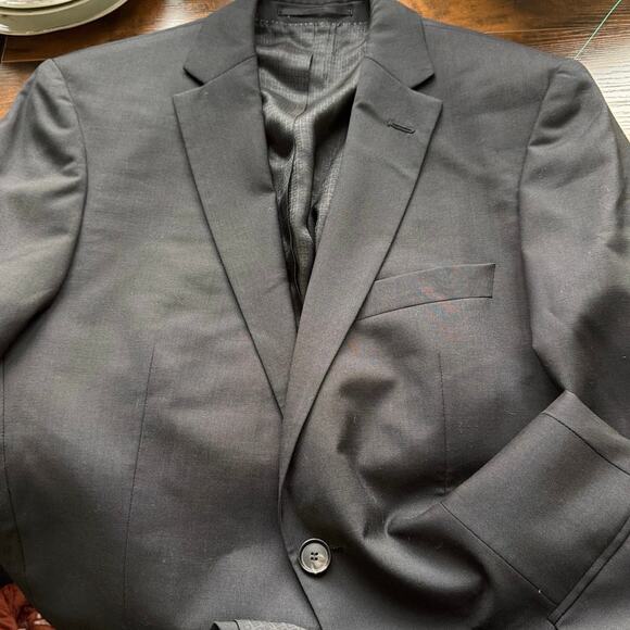 Hugo Boss Pasini2/Movie2 Super 100 Wool Blazer Mens 38L Black 2-Button Jacket - Picture 6 of 12